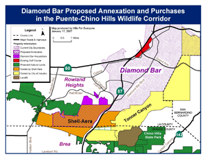 Map of Diamond Bar Proposed Annexations